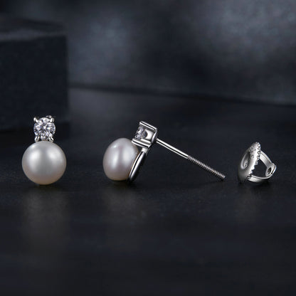 Natural Pearl & 0.5ct Moissanite Studs