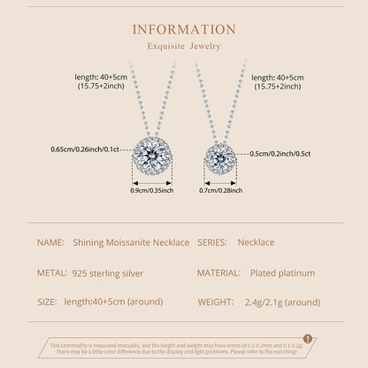 1 Carat Shimmering Moissanite Necklace