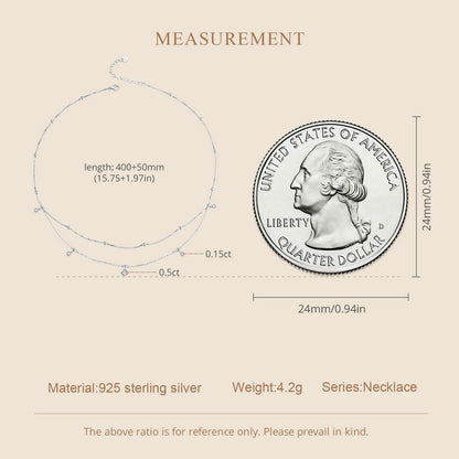 Double-Layer Tassel Moissanite Necklace