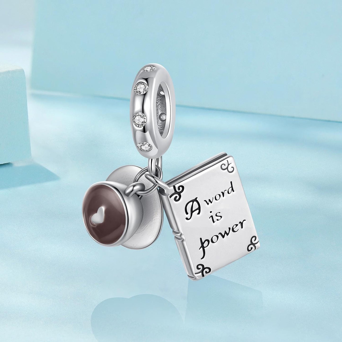 Coffee and Book Pendant Charm
