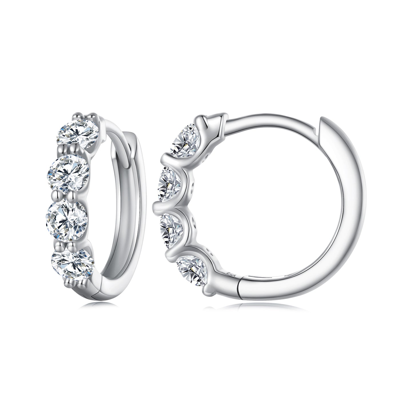 Moissanite Ear Climbers ，Moissanite Stud Earrings 925 Sterling Silver Lab-Created Diamond Alternative Jewelry for Women Men