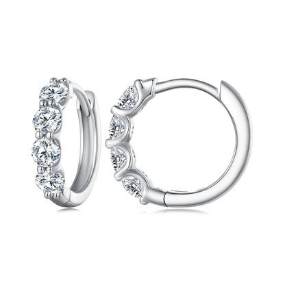 Moissanite Ear Climbers ，Moissanite Stud Earrings 925 Sterling Silver Lab-Created Diamond Alternative Jewelry for Women Men