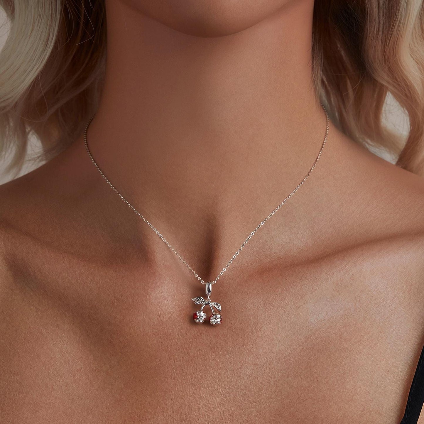 Cherry Skull Pendant Charm