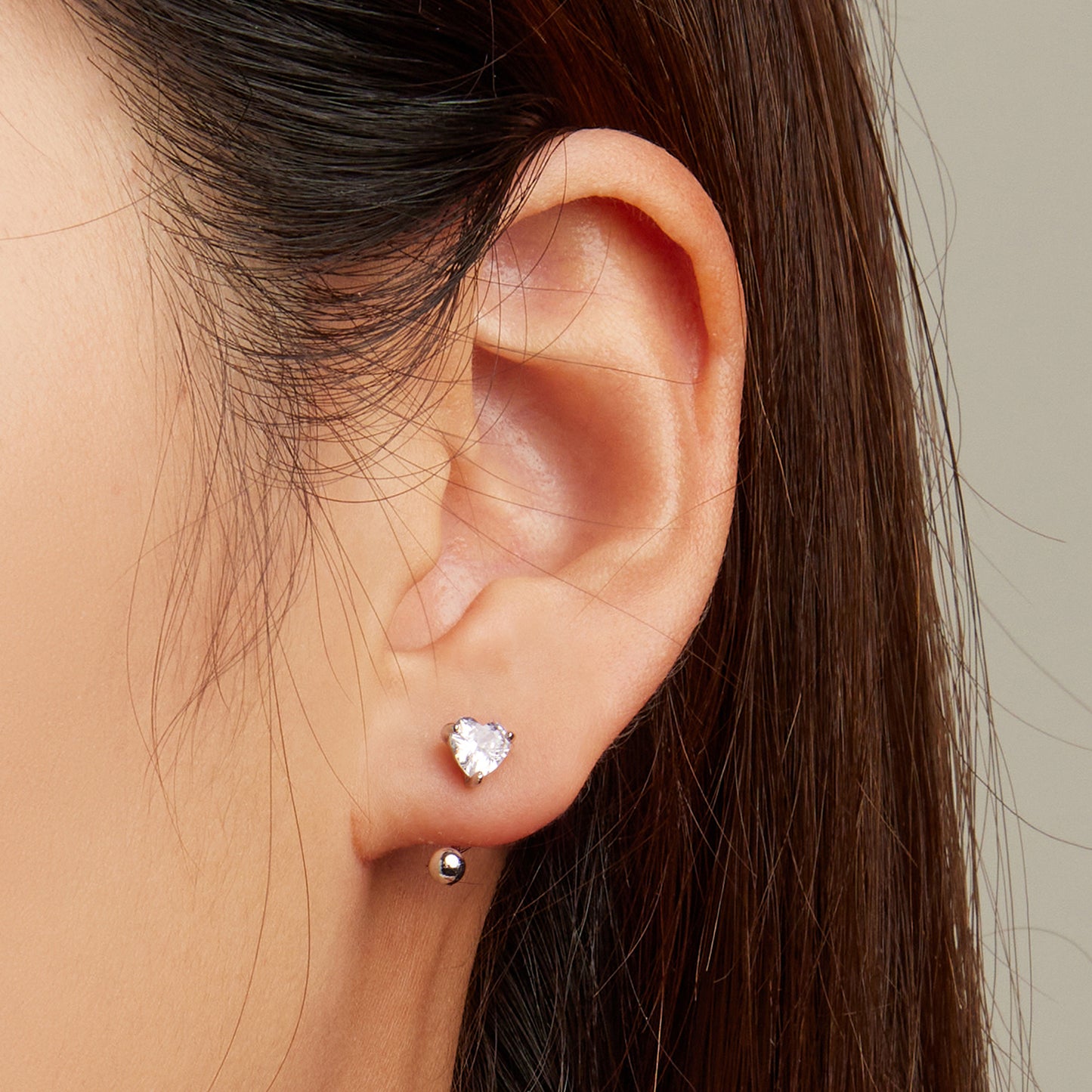 Heart-shaped Threader Studs