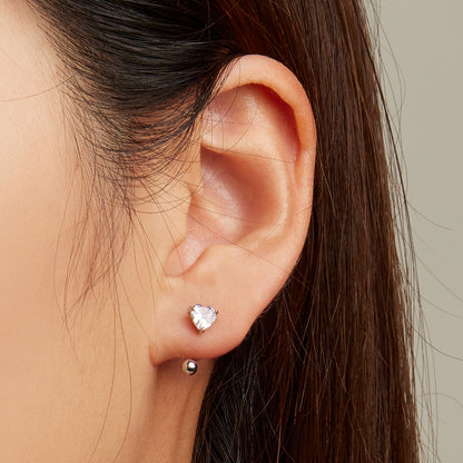 Heart-shaped Threader Studs