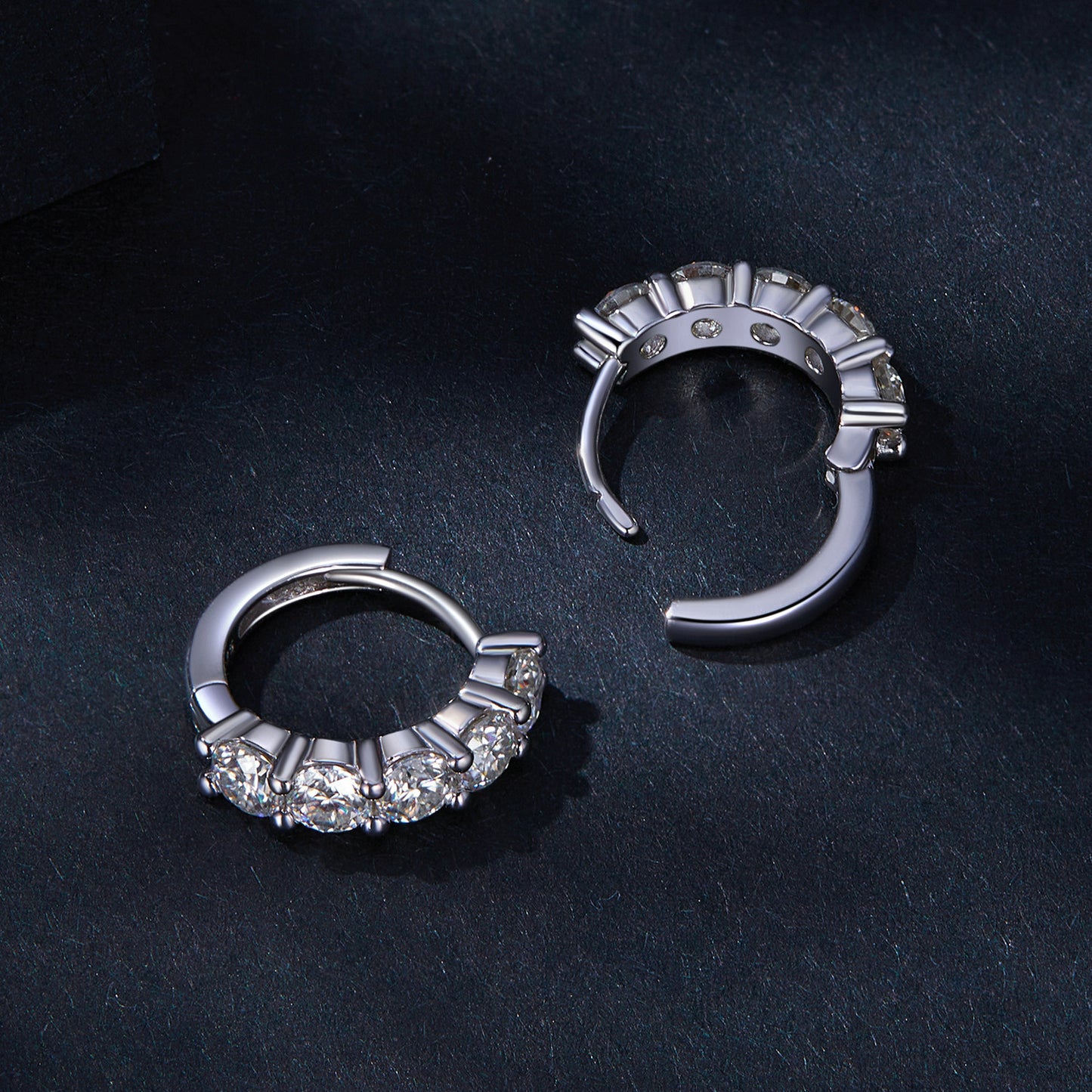 Half-Hoop Moissanite Ear Climbers