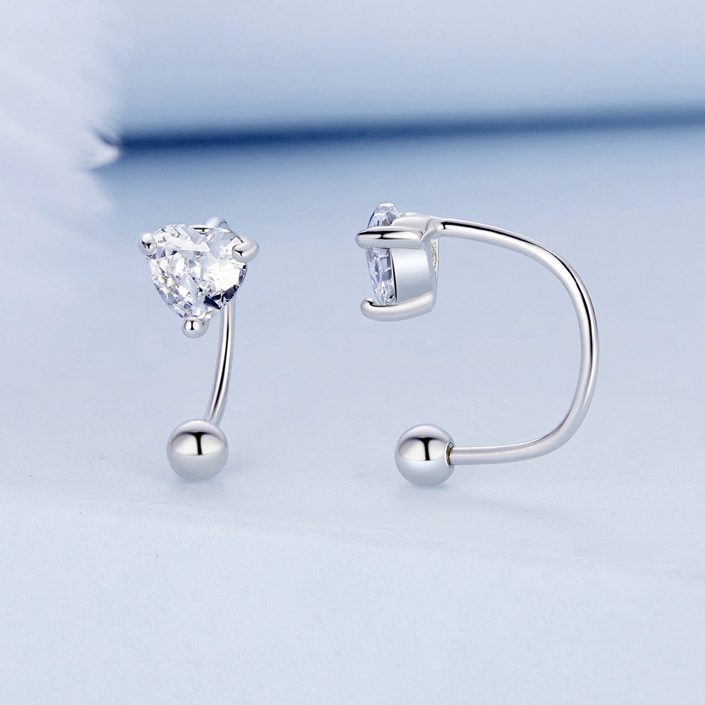 Heart-shaped Threader Studs