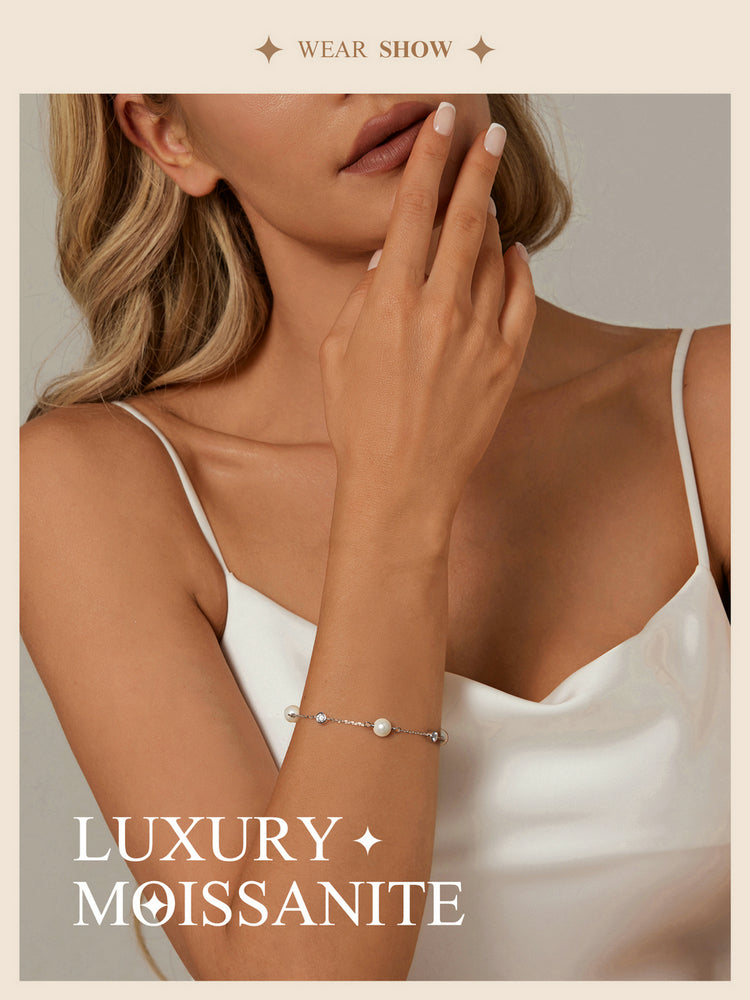 Ocean Rhythm 0.1ct Moissanite Bracelet