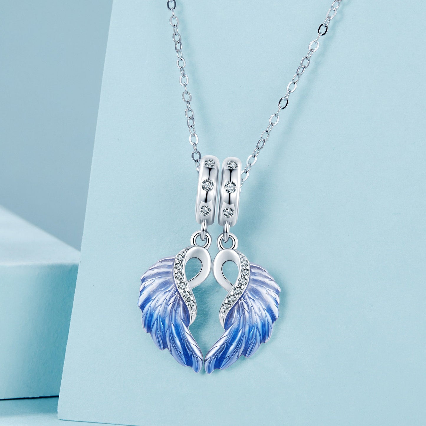 Blue Wings  Pendant Set Charm
