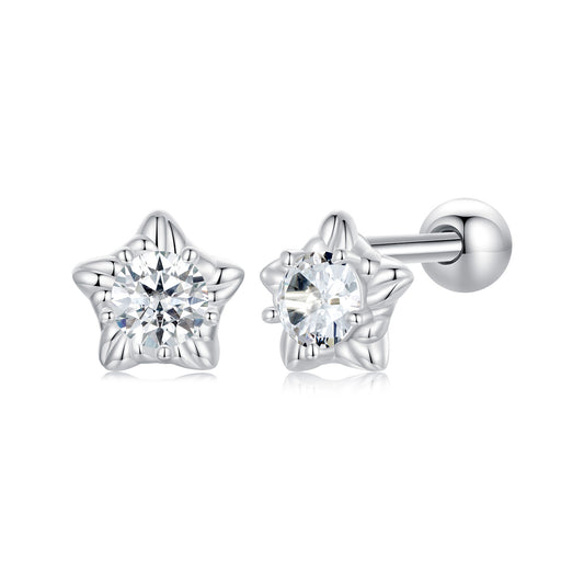 Spiral Ball Moissanite Studs (Star)