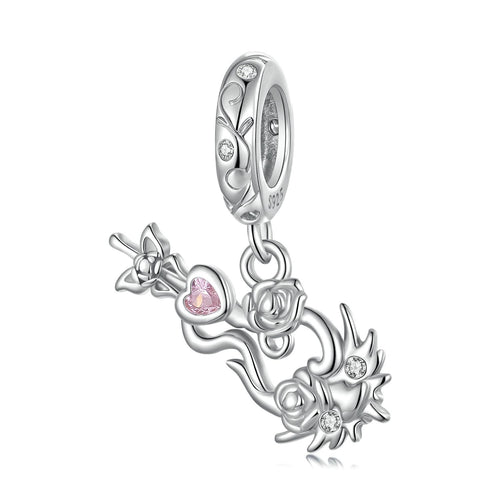 Flower Violin Pendant Charm