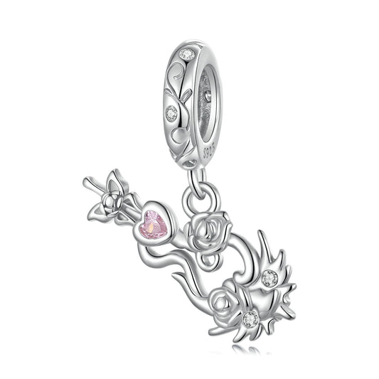 Flower Violin Pendant Charm
