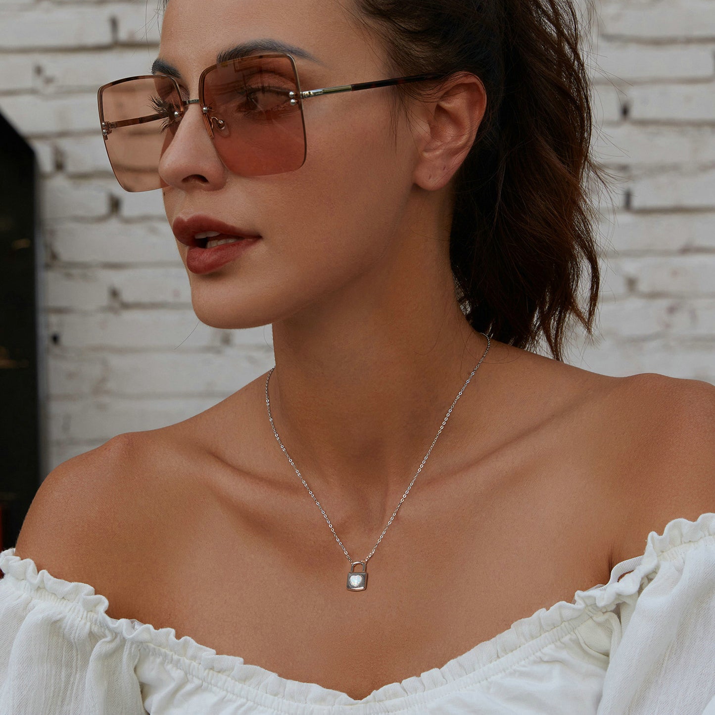 Heart Lock Charm Necklace