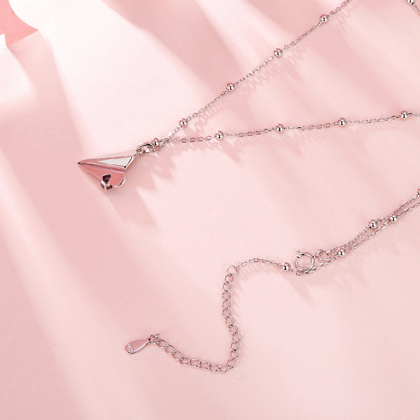 Jet Black Airplane Necklace