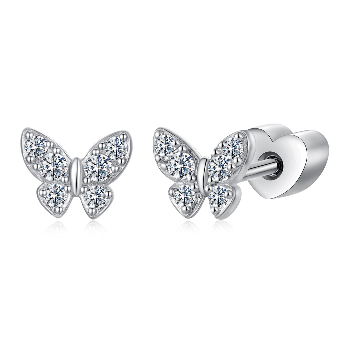 Butterfly Moissanite Studs