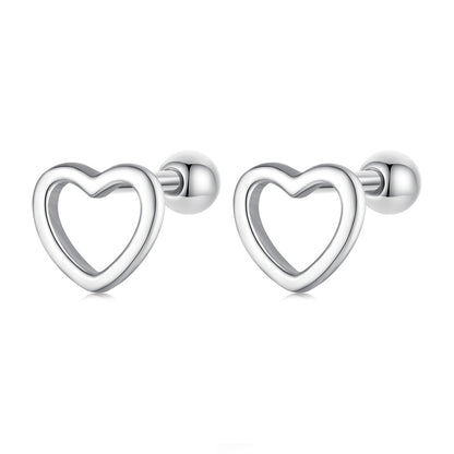 Hollow Heart Stud Earrings