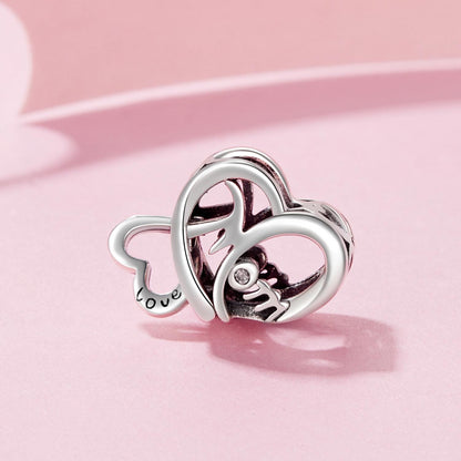 Mother's Day Double Heart Charm