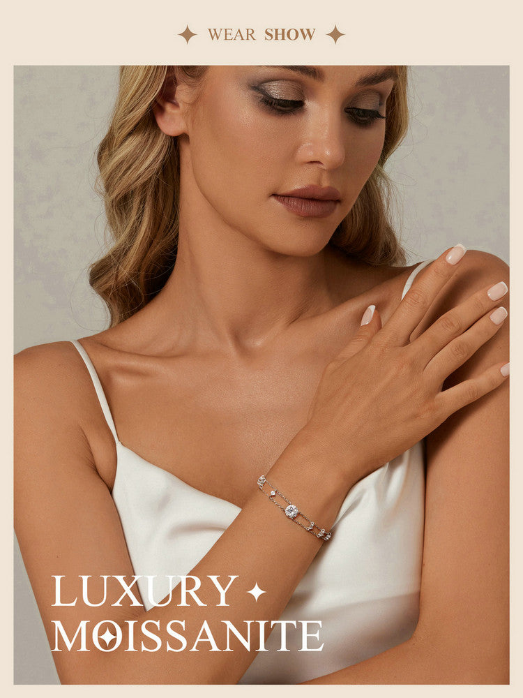 Shimmering Double-Layer Moissanite Bracelet