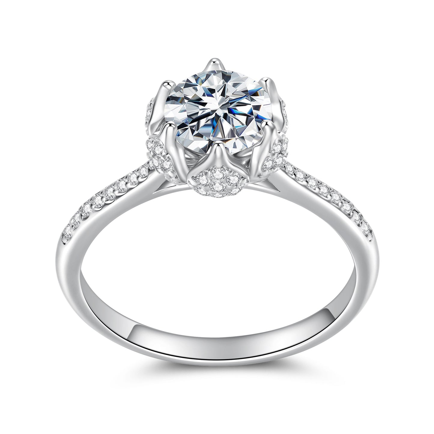 1CT Floral Moissanite Wedding Ring