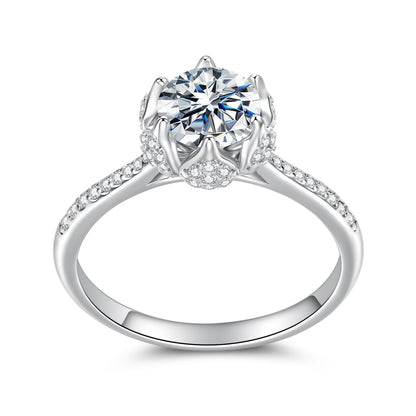 1CT Floral Moissanite Wedding Ring