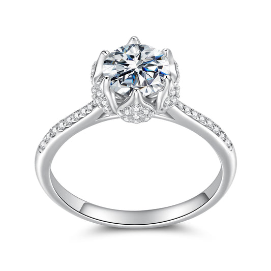1CT Floral Moissanite Wedding Ring