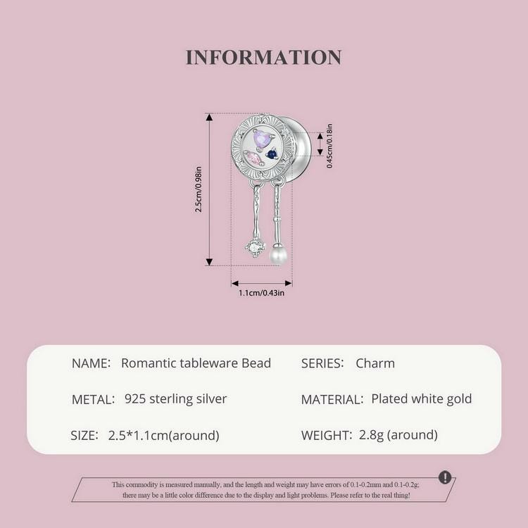 Romantic tableware Bead Charm