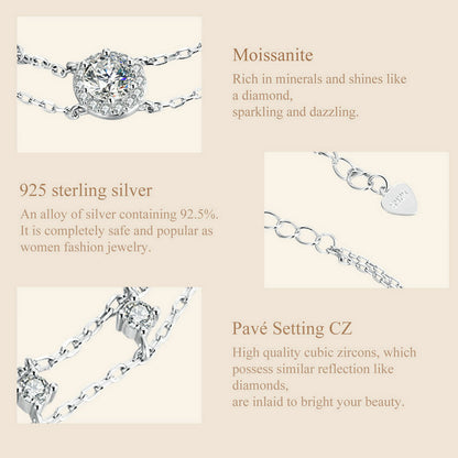 Shimmering Double-Layer Moissanite Bracelet