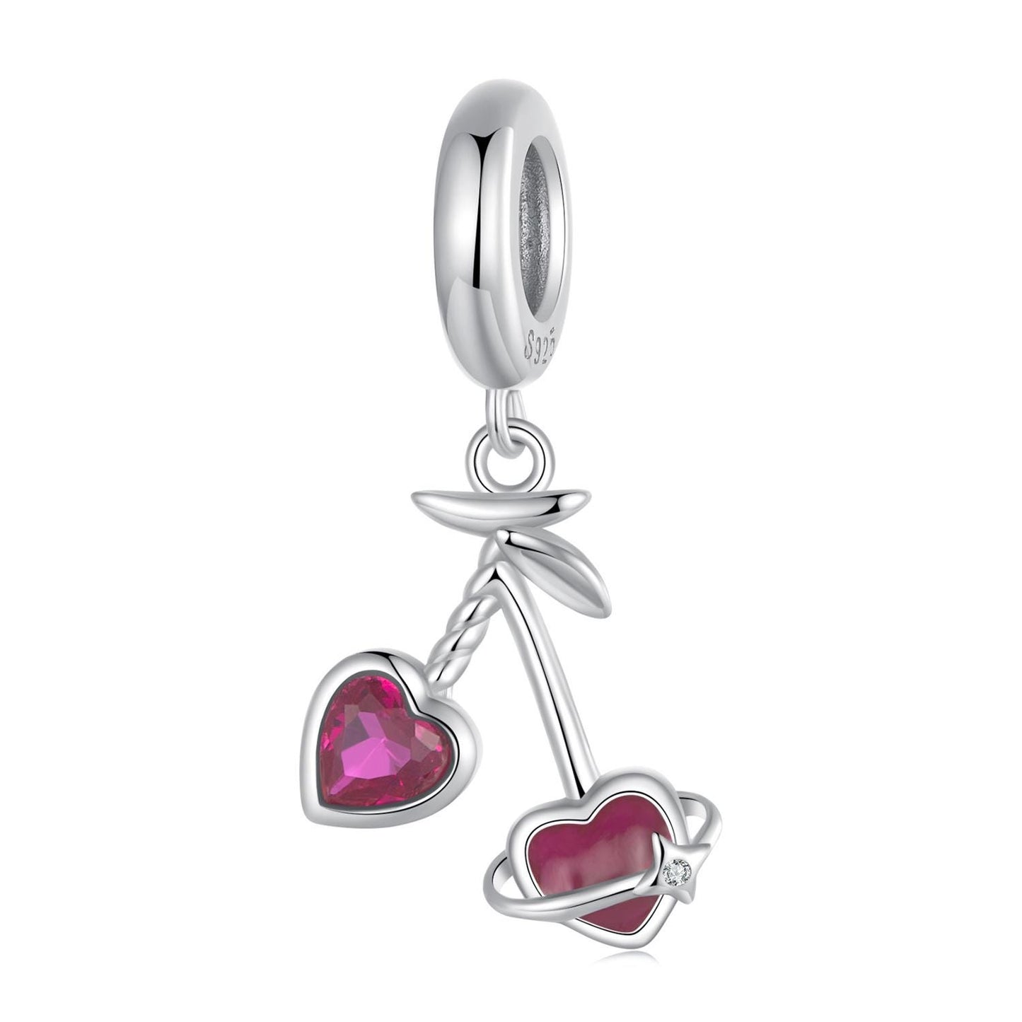 Heart Cherry Pendant Charm