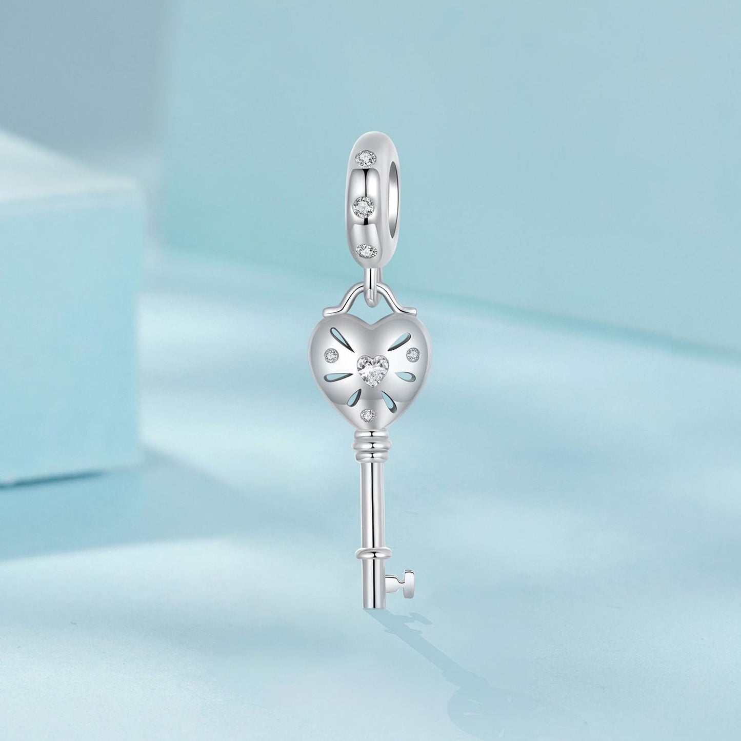 Heart Key Pendant Charm