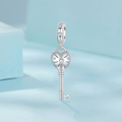 Heart Key Pendant Charm