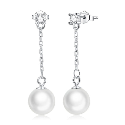 Minimalist Pearl Hoop Earrings