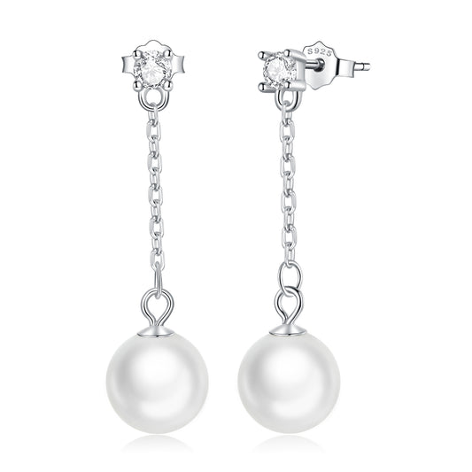 Minimalist Pearl Hoop Earrings