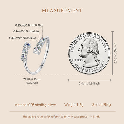 Sparkling Moissanite Adjustable Ring