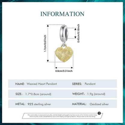 Weaved Heart Pendant Charm