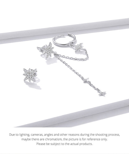 Gleaming Star Burst Hoop Earrings