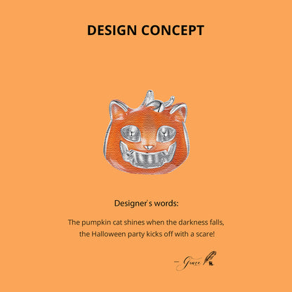 Halloween Luminous Pumpkin Cat Charm
