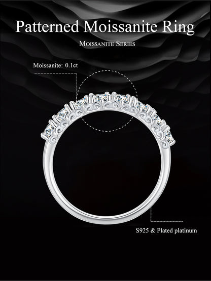 Patterned Moissanite Ring