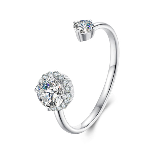 Sparkling Moissanite Adjustable Ring