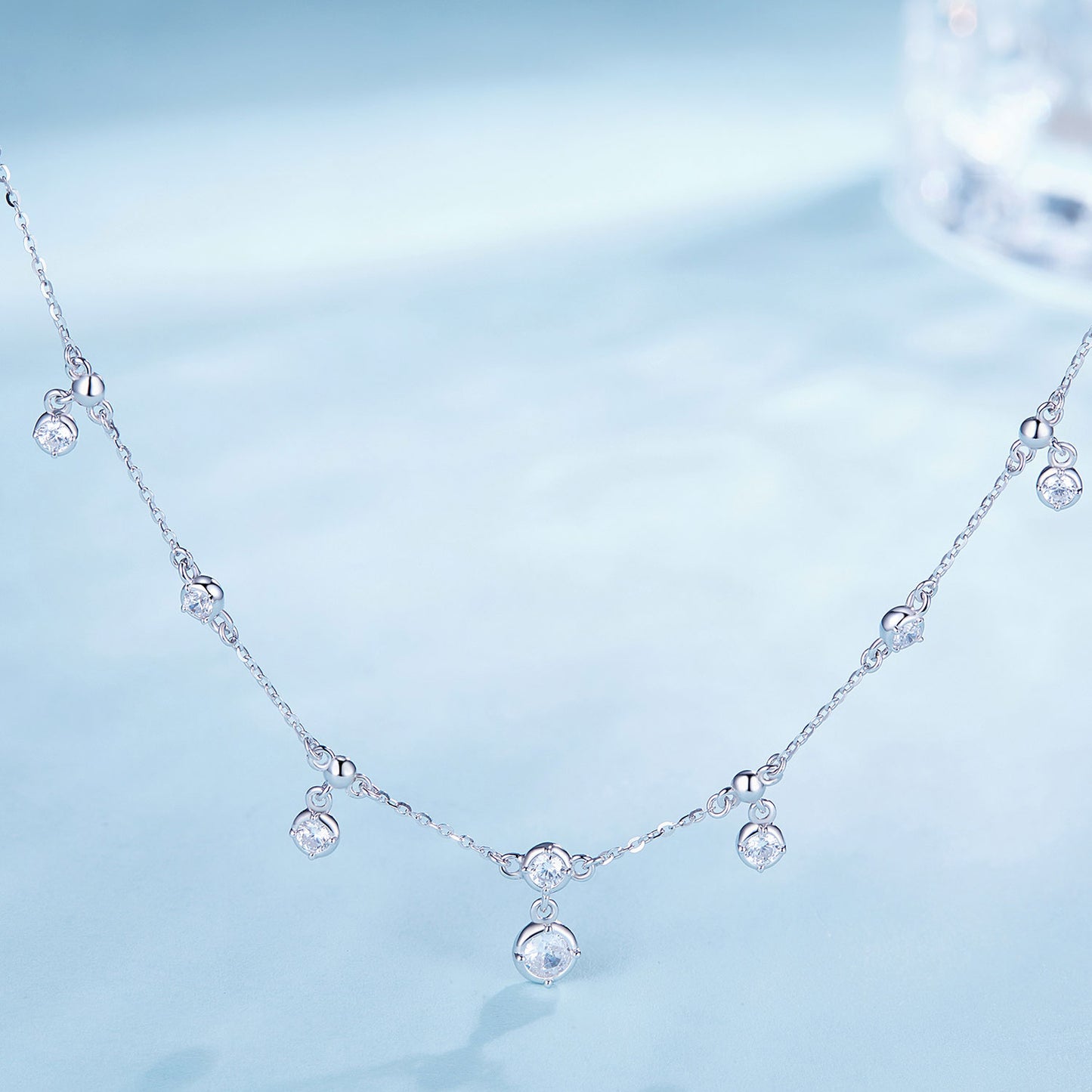 Shimmering Collarbone Fringe Necklace
