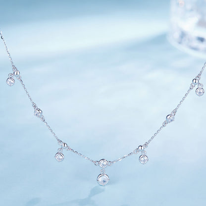 Shimmering Collarbone Fringe Necklace