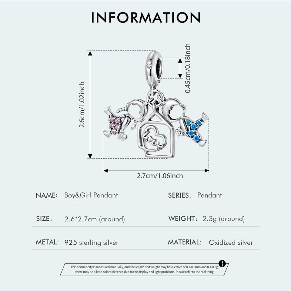 Boy & Girl Pendant Charm