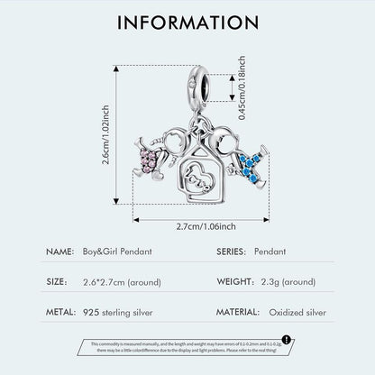 Boy & Girl Pendant Charm
