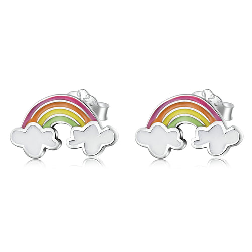 Rainbow Cloud Stud Earrings