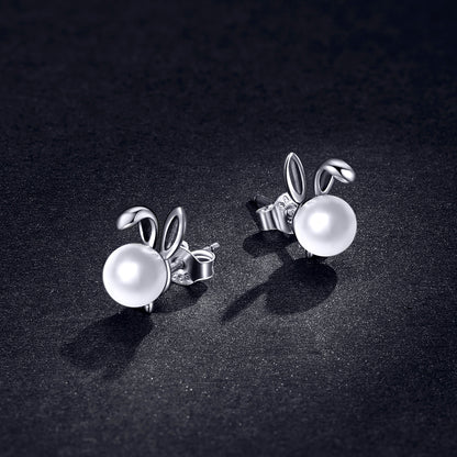 Compact Rabbit Hoop Earrings