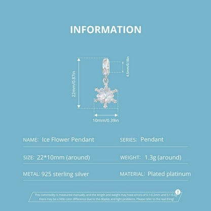 Ice Flower Pendant Charm