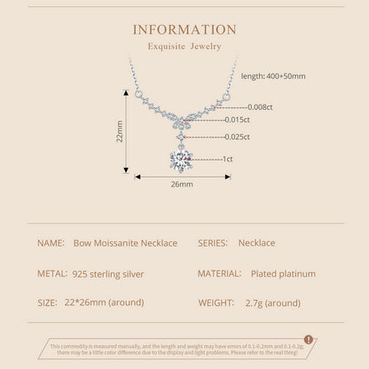 Bow Design Moissanite Necklace