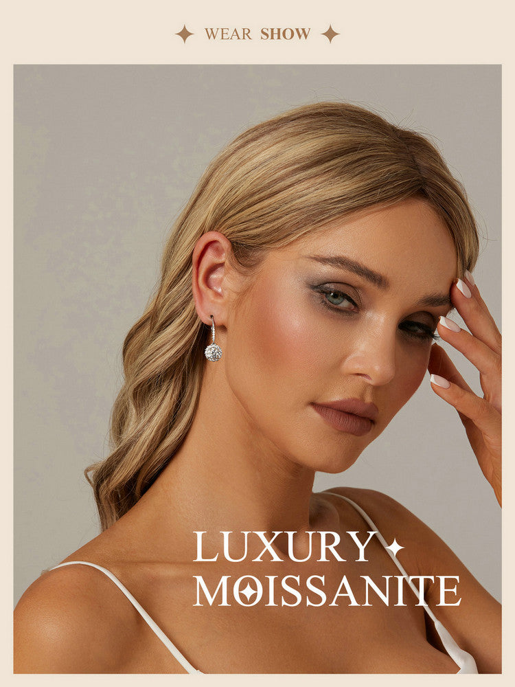 Sparkling 1ct Moissanite Spring Ear Climbers