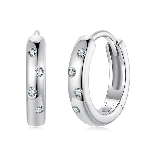 Bubble Design Moissanite Ear Climbers