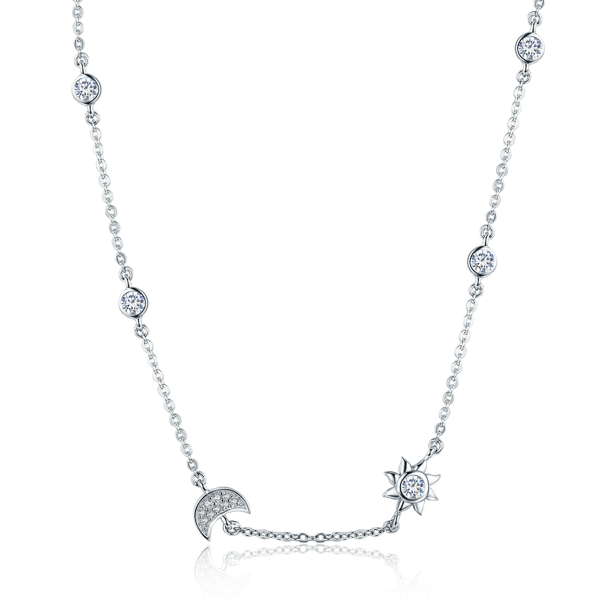 Sun & Moon Radiance Sterling Silver Necklace
