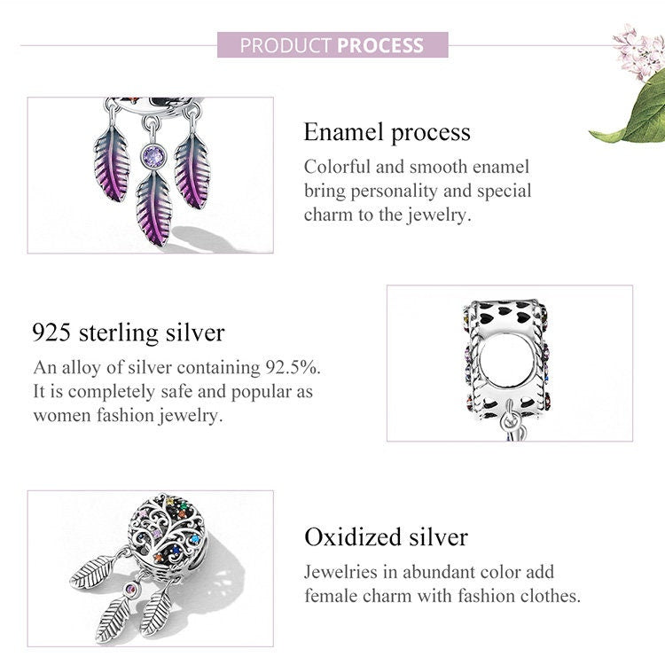 Life Tree Dreamcatcher Charm